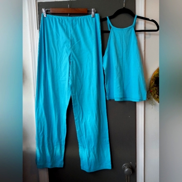 Victoria's Secret 2 piece halter athlesiure set blue bedazzled top y2k - Picture 2 of 4